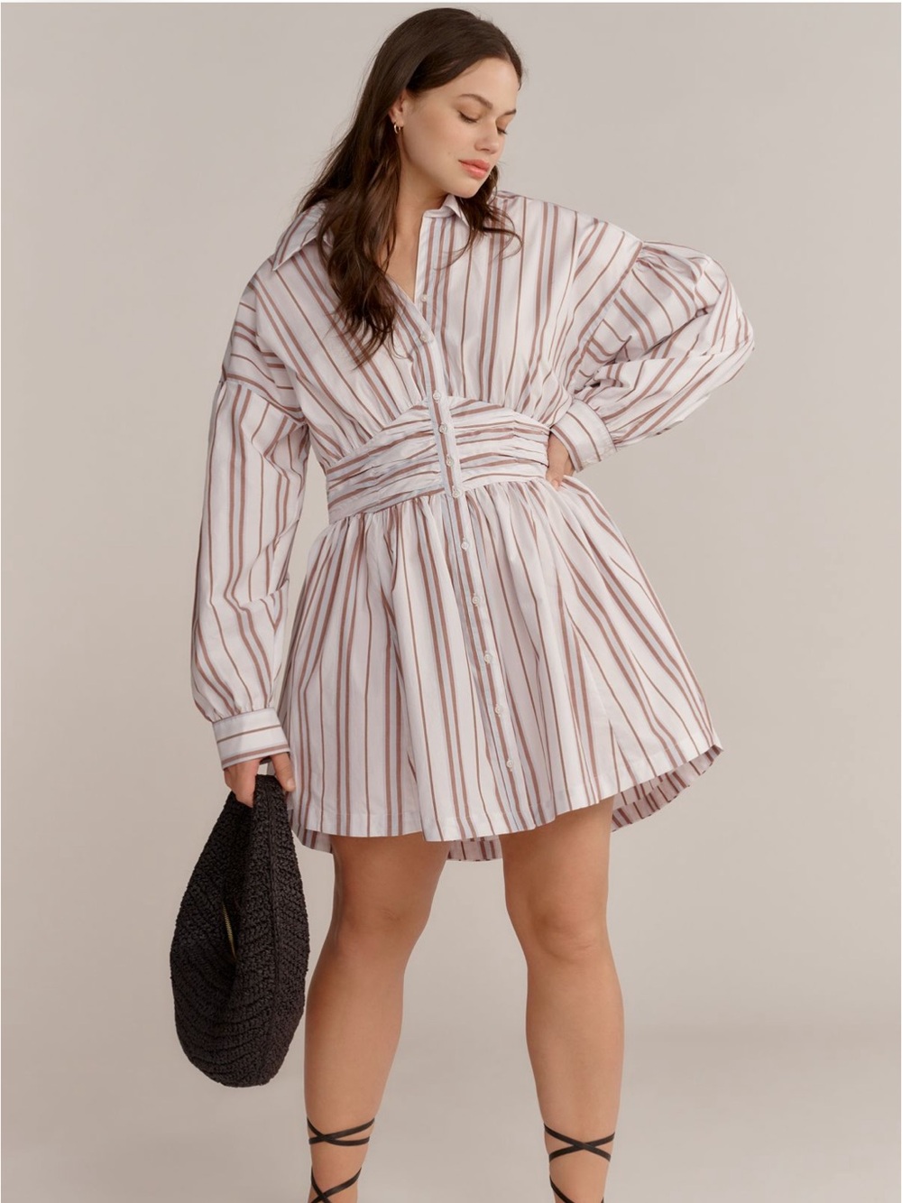 By Anthropologie long sleeve a-line mini dress